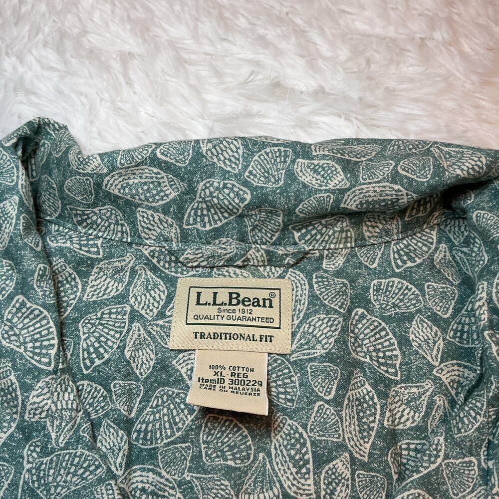 LL Bean Traditional Fit Men’s Xl Reg Button Down Short Sleeve 100% Cotton Shirt - Picture 6 of 8